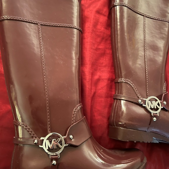 Michael Kors Deep Red Equestrian Boots - Picture 1 of 2